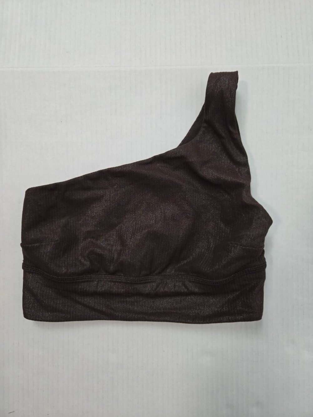 Lululemon 6 Align Asymmetrical Ribbed Bra Light Support C/D Cup Shine Espresso